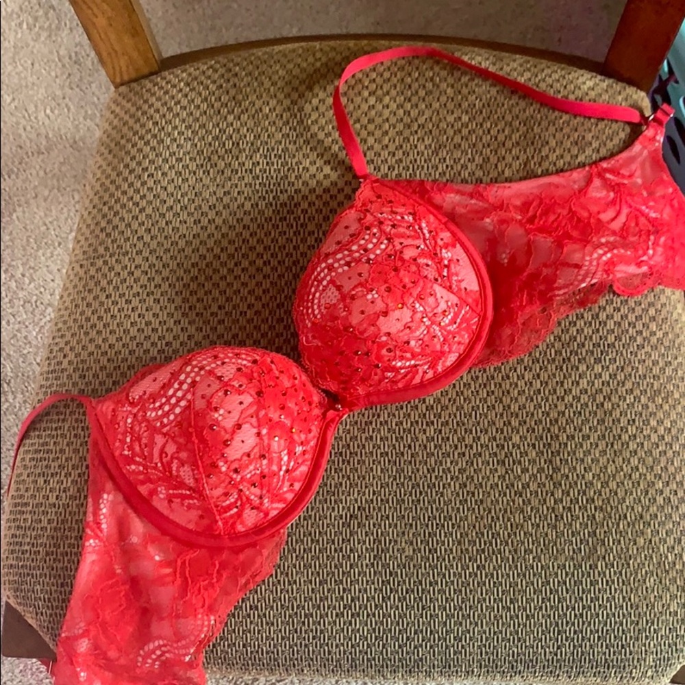 Beautiful red lace VS bra